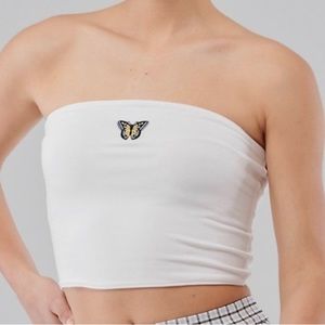 NWT Hollister white butterfly Tube top